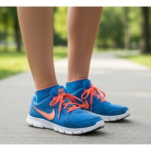 Nike Flex Experience RN 2 Womens Blue Orange Running Shoes Size 6.5